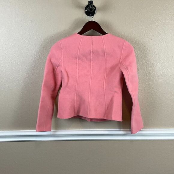 Talbots Women Pink XS Blazer Wool Blend Hidden Buttons Fitted Comfort Pockets R3 - Picture 8 of 12